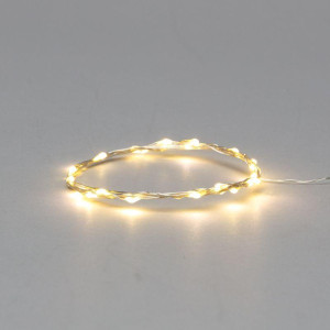 Гирлянда светодиодная Роса 2м 20LED тепл. бел. 2Вт 4.5В IP20 провод прозр. Neon-Night 303-006
