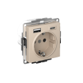 ATLASDESIGN РОЗЕТКА 16А с 2 USB A+C, 5В/2,4А/3,0А, 2х5В/1,5А, механизм, ПЕСОЧНЫЙ ATN001232