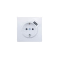 ZIMA Розетка сз  USB разъем белая