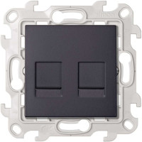Simon 24 Графит Розетка для передачи данных 2xRJ45 Cat.6 UTP