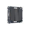 MO905010 Комплект механизма 3-кл выключателя OMEGA Графит мягкое касание 10A-250V QUANT OP9050, VM133 AMBRELLA VOLT