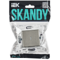 SKANDY Выключатель 1-клавишный проходной с индикацией 10А SK-V08N металл никель IEK
