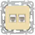 FLITE Розетка 2-местная компьютерная RJ45 категория 5Е UTP РК5е-2-0-ФлН навахо IEK