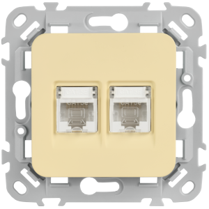 FLITE Розетка 2-местная компьютерная RJ45 категория 5Е UTP РК5е-2-0-ФлН навахо IEK