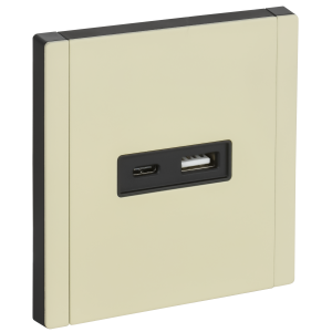 FORTE&PIANO Розетка USB A+C 3,1А FP850M металл слоновая кость IEK