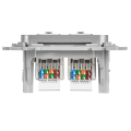 FLITE Розетка 2-местная компьютерная RJ45 категория 5Е UTP РК5е-2-0-ФлА алюминий IEK