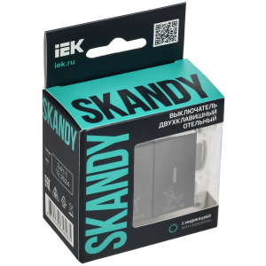 SKANDY Выключатель 2-клавишный с индикацией для отелей 10А SK-V16G графит IEK