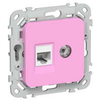 FLITE Розетка 2-местная RJ45/TV категория 5Е UTP РКТВ5е-2-0-ФлПр пурпурный IEK