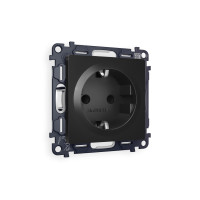 MA807010 Комплект механизма электрической розетки ALFA Черный матовый сз с шторками QUANT AP8070, VM141 AMBRELLA VOLT