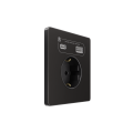 Systeme Infinity, Розетка СУ с ЗК и зар.устр.USB АС 20Вт 250В, 16А, защит.шторки, Полярная ночь