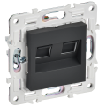 SKANDY Розетка компьютерная двойная RJ45 кат.6 SK-K04G графит IEK