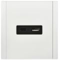 FORTE&PIANO Розетка USB A+C 3,1А FP250M металл белый IEK