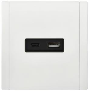 FORTE&PIANO Розетка USB A+C 3,1А FP250M металл белый IEK