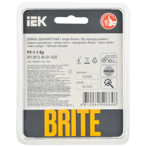 BRITE Рамка 1-местная РУ-1-1-Бр металл черный RE IEK