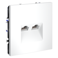 Розетка компьютерная встраиваемая VOLTUM S70 двойная RJ45+RJ45 кат.6, (белый матовый)