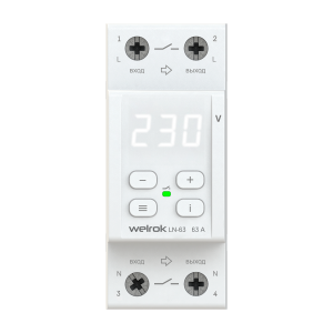 Реле напряжения с разрывом фазы и нейтрали Welrok LN -63