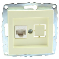 Розетка компьютерная механизм Rj45 Cat6 Mono Electric Despina/ Larissa крем 500-001705-125