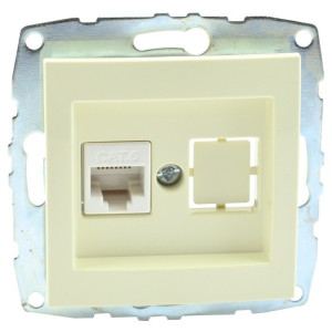 Розетка компьютерная механизм Rj45 Cat6 Mono Electric Despina/ Larissa крем 500-001705-125