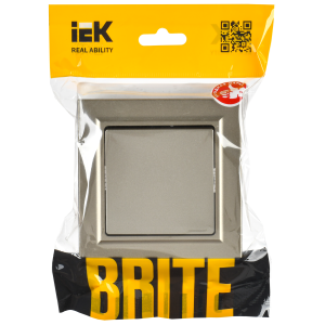 BRITE Выключатель 1-клавишный 10А в сборе ВСР10-1-0-БрШ шампань IEK