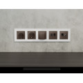 MA642110 Комплект мех-ма компьютерной двойной розетки RJ-45 с автоматической защитной шторкой ALFA Темная бронза матовый QUANT (AP6421, VM189) AMBRELLA VOLT