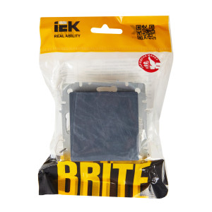 BRITE Выключатель 1-клавишный самовозвратный 10А ВС10-1-4-БрМ маренго IEK
