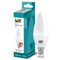 Лампа светодиодная 5Вт C35 свеча 4000К нейтр. бел. E14 450лм 230-240В IEK LLE-C35-5-230-40-E14
