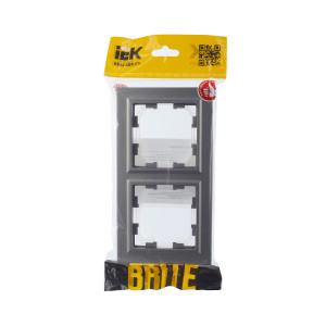 BRITE Рамка 2-местная IP44 РУ-2-БрС-44 сталь IEK