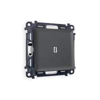 MA902015 Комплект механизма 1-кл выключателя с подсветкой 5600K ALFA Графит мягкое касание QUANT (AP9020, VM101, G14W) AMBRELLA VOLT