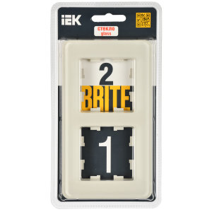 BRITE Рамка 2-местная РУ-2-2-Бр стекло песчаный RE IEK
