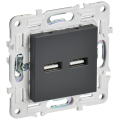 SKANDY Розетка USB A+A 3,1А SK-R15T титан IEK
