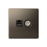 ARTGALLERY РОЗЕТКА двойная ТВ + компьютерная RJ45, кат. 5Е, МОККО GAL000689