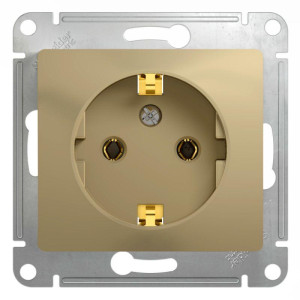GLOSSA РОЗЕТКА с заземлением без шторок, 16А, механизм, ТИТАН GSL000443