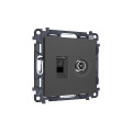 MA912510 Комплект мех-ма розетки компьютерной  TV оконечной RJ-45 с автоматической защитной шторкой ALFA Графит мягкое касание QUANT AP9125, VM195 AMBRELLA VOLT