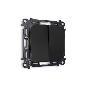 MO803020 Комплект механизма 2-кл проходного выключателя OMEGA Черный матовый QUANT OP8030, VM120 AMBRELLA VOLT