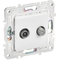 SKANDY Розетка двойная TV+SAT SK-A13W арктический белый IEK