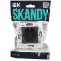 SKANDY Розетка с заземлением с защитными шторками 16А безвинтовое крепление SK-R06G графит IEK