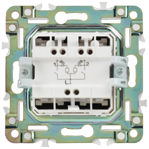 SKANDY Выключатель 2-клавишный проходной с индикацией 10А SK-V10Bl черный IEK