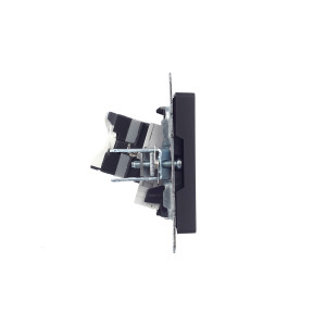 BRITE Розетка двойная RJ11+RJ45 кат.5E РК/Т12-БрГ графит IEK