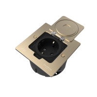 MultiDesk Лючок с розеткой 2К+З, 16А/250В, IP44 с коробкой д/стены,фальшпола,стола Никель тип MDK21 MDK21102NA