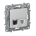 IEKETIKA Розетка двойная RJ11+RJ45 кат.5E UTP 6716521 галька IEK