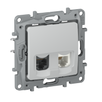 IEKETIKA Розетка двойная RJ11+RJ45 кат.5E UTP 6716521 галька IEK