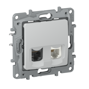 IEKETIKA Розетка двойная RJ11+RJ45 кат.5E UTP 6716521 галька IEK