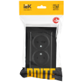 BRITE Розетка 2-местная без заземления с защитными шторками 10А в сборе РСш12-2-БрЧ черный IEK