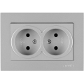 Arvia Electric, KAREN, Розетка 2-а без земли, (серебро)