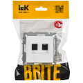 BRITE Розетка компьютерная двойная кат.5E RJ45 РК10-2-БрАБ арктический белый IEK