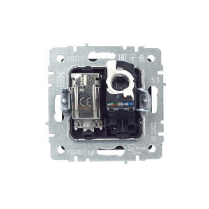 BRITE Розетка двойная TV+RJ45 кат.5E РТВ/РК12-БрГ графит IEK