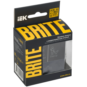 BRITE Кнопка звонка с индикацией для отелей 10А ВС10-1-9-БрМ маренго IEK