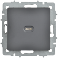 BRITE Розетка USB C 65Вт высокоскоростная зарядка РЮ12-1-БрГ графит IEK