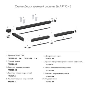 Шинопровод Denkirs TR2022-BK