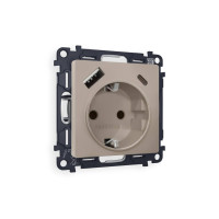 MA370010 Комплект механизма электрической розетки ALFA Серо-бежевый матовый 2USB AC 20W быстрая зарядка сз QUANT AP3700, VM160 AMBRELLA VOLT